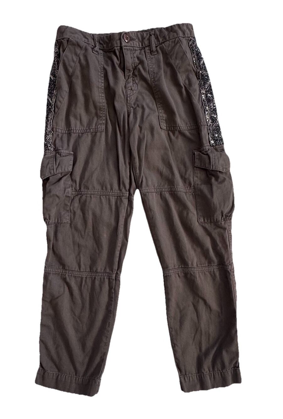 Joie Womens 100% Cotton Embellished Utility Cargo Olive Pants 4 $268 Boho